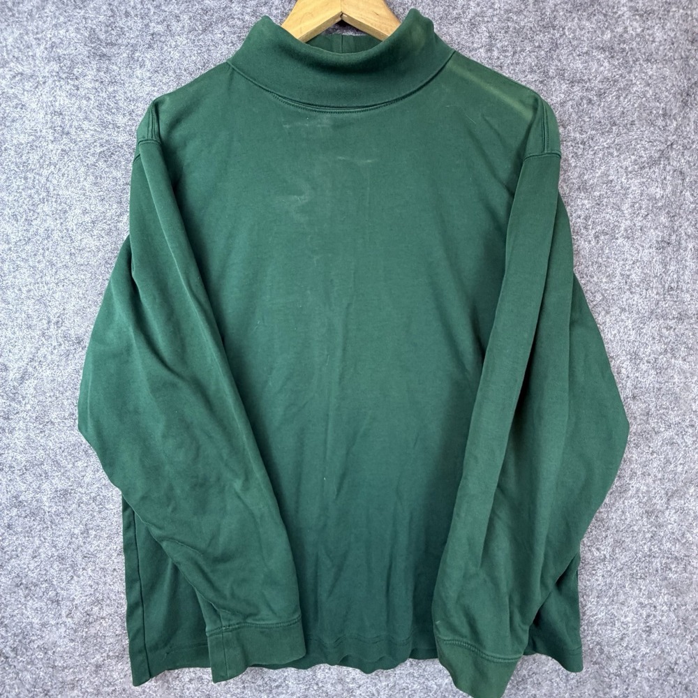 L.L. Bean Shirt Mens Large Green Long Sleeve‎ Traditional Fit Turtleneck Outdoor